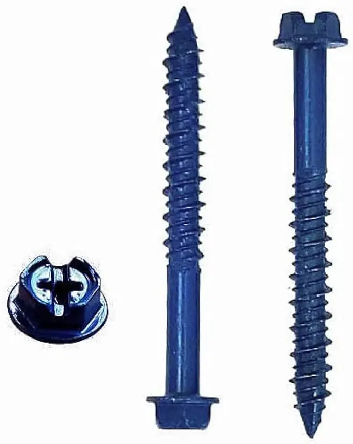 1/4" x 2 1/4" BLUE MASONRY HEX SCREW - EACH