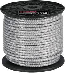 1/8" X 7 X 19 - 75M PVC GALVANIZED CABLE - FT