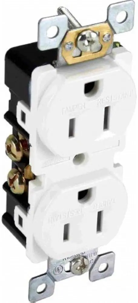 15A White Decorative Duplex outlet - DR15-SW