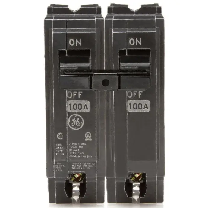 2X100AMP 1'' GE BREAKER THQL21100 