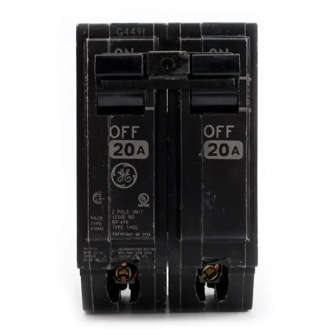 2 X 20 Amp 2" GE Breaker