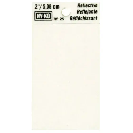 2" BEND AND PEEL BLACK ON SILVER REFLECTIVE BLANK HY-KO - RV-25/BLNK