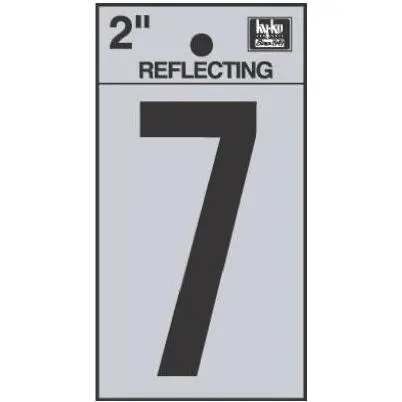 2" BEND AND PEEL BLACK ON SILVER REFLECTIVE NUMBER 7 HY-KO - RV-25/7