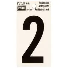 2" BEND AND PEEL BLACK ON SILVER REFLECTIVE SYMBOL - HY-KO - RV-25/-