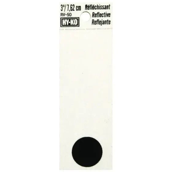 2" BEND AND PEEL BLACK ON SILVER REFLECTIVE SYMBOL . HY-KO - RV-25/.