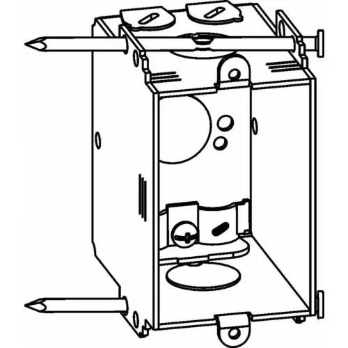 2-3/4 DEEP METAL 1-GANG WITH NAILS SWITCH BOX - GMB-NM-NO