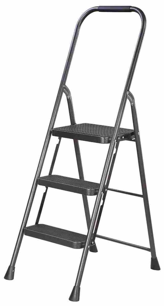 3 STEP STOOL STEEL HAMMERTONE GREY - WK-2063A