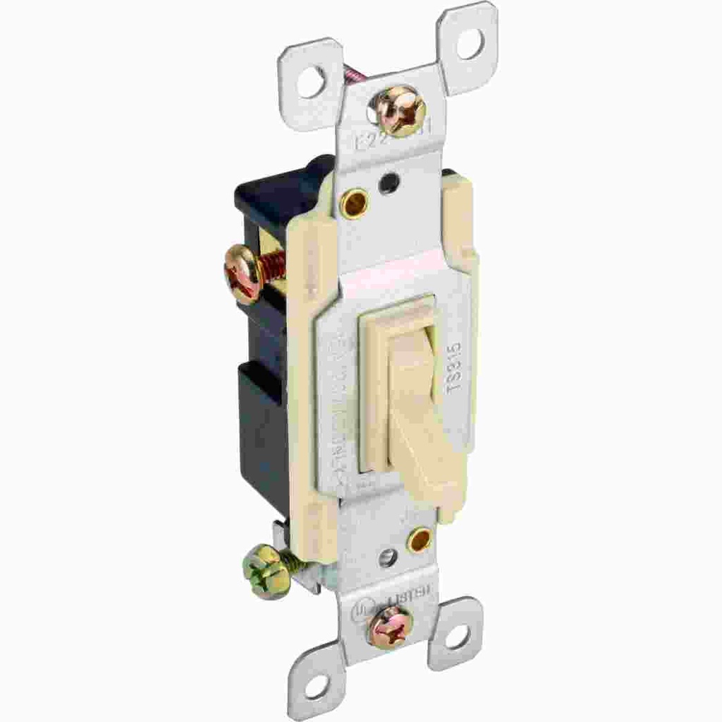 3-Way White Toggle Switch 15A/120V - TS315-W