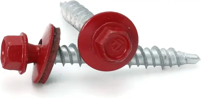 3/16" X 2" RED - GALVANIZED ROOFING SCREW - LBS