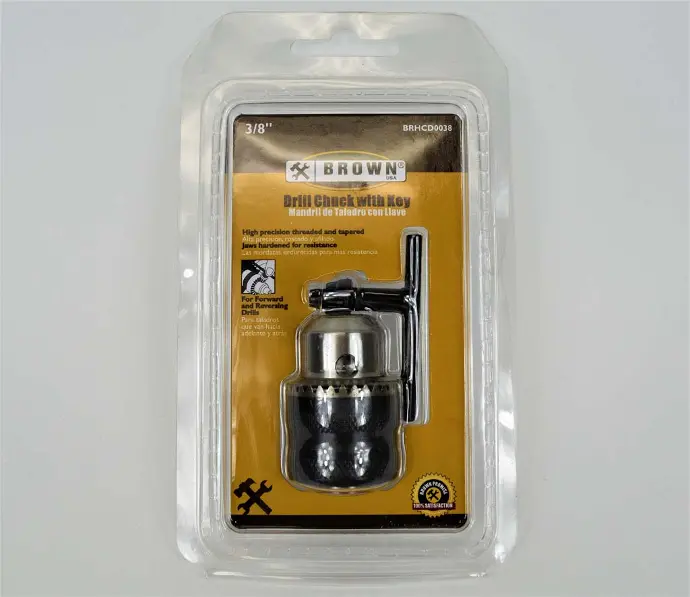 3/8" HD DRILL CHUCK AND KEY - BROWN USA - BRHCD0038