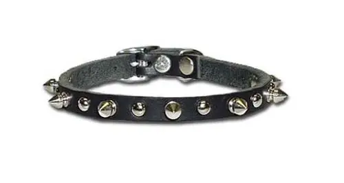 3/8" REG 1-PLY LATIGO SPIKE STUD COLLAR BLACK 10" - 38LKS-BK10