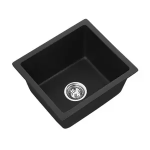31.75" X 20.5" X 9"/9" GRANITE COMPOSITE KITCHEN SINK-PEARL BLACK - AS 616 PEARL BLACK