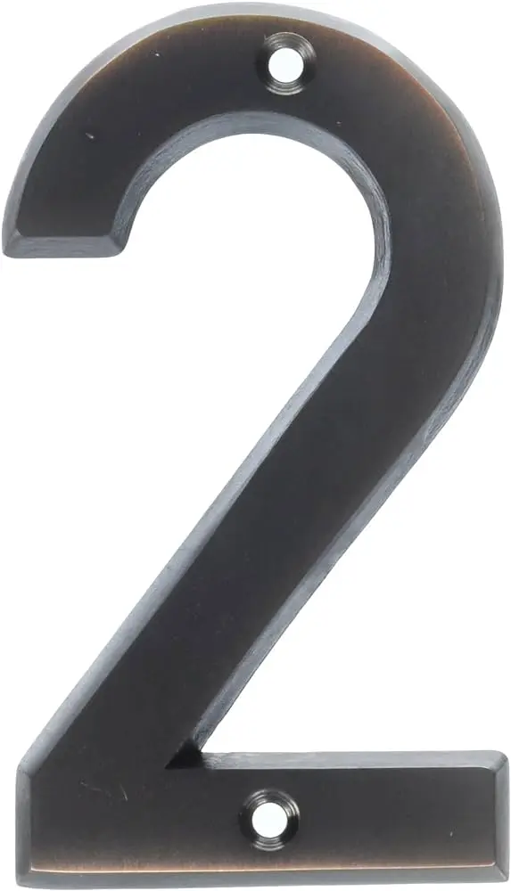 4" OLD WORLD BRONZE HOUSE NUMBRE 2 HY-KO - BR-42OWB/2