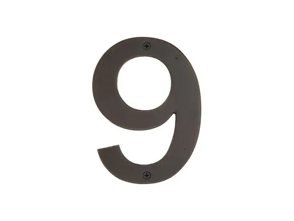 4" OLD WORLD BRONZE HOUSE NUMBRE 9 HY-KO - BR-42OWB/9