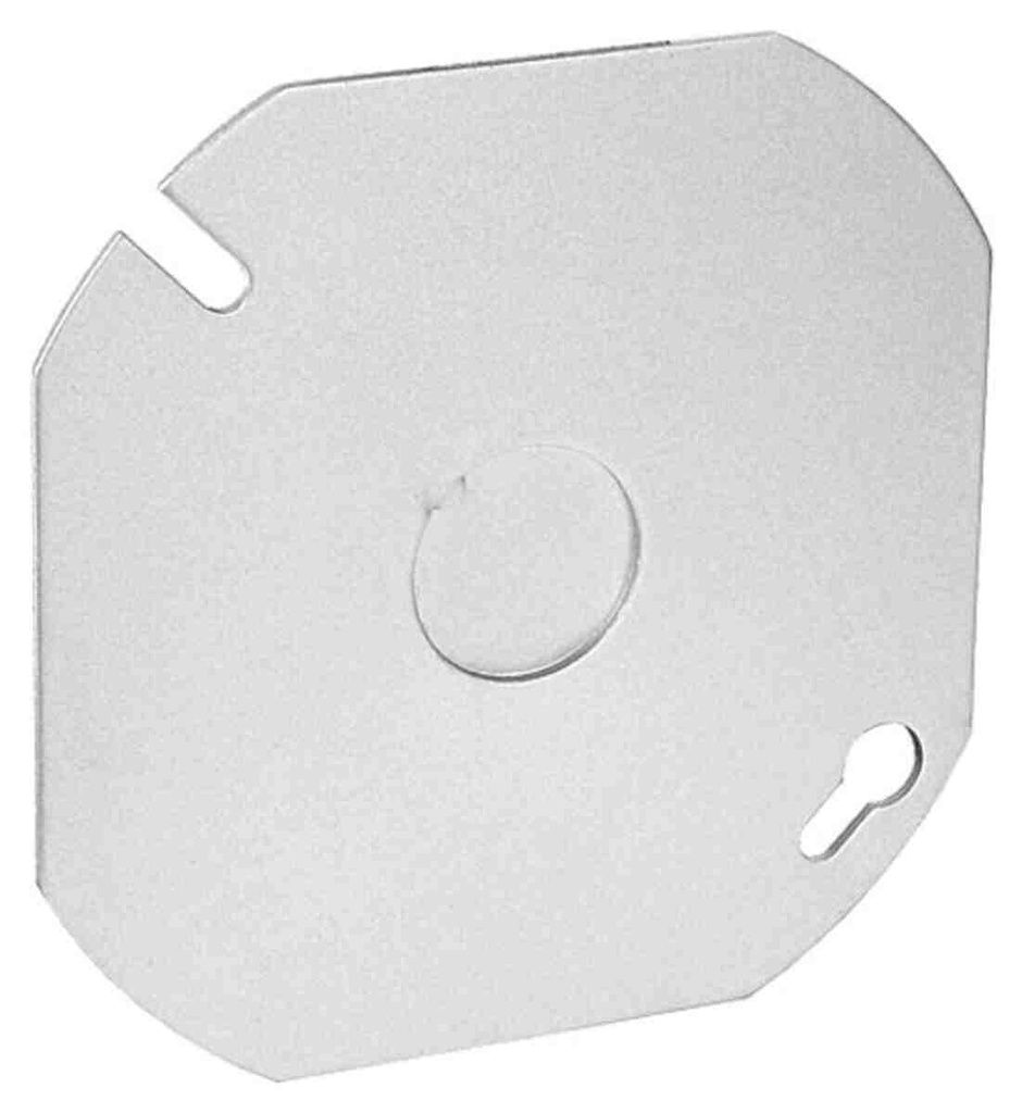 4" Octagonal  Metal Blank Cover 1/2"KO