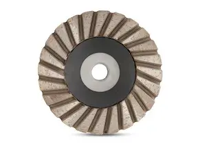 4" RUBBER DIAMOND CUPWHEEL TURBO 5/8-11 THREAD MEDIUM#2 WEHA - 50251