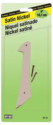 4" SATIN NICKEL FINISH HOUSE NUMBER 1 HY-KO - SN-40/1