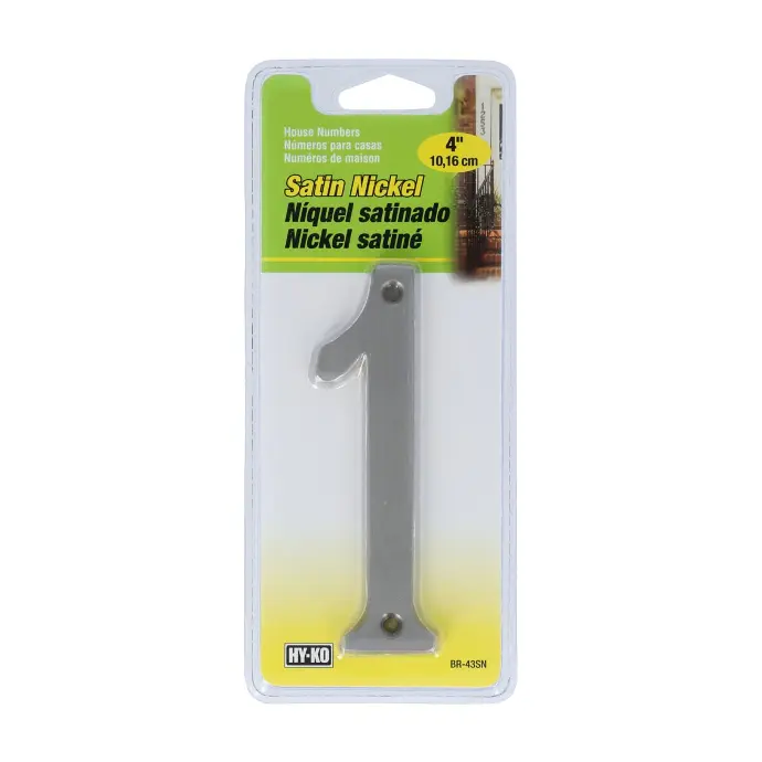 4" SATIN NICKLE HOUSE NUMBRE 1 HY-KO - BR-43SN/1