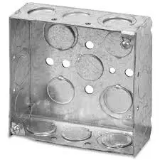 4" X 4" Metal Box 1/2" & 3/4" KO