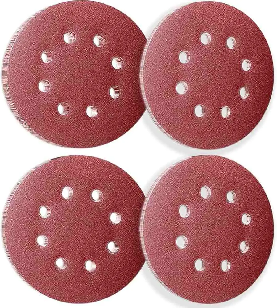 5" RED VELCRO DISC WITH HOLES 320GRIT (50 PC)