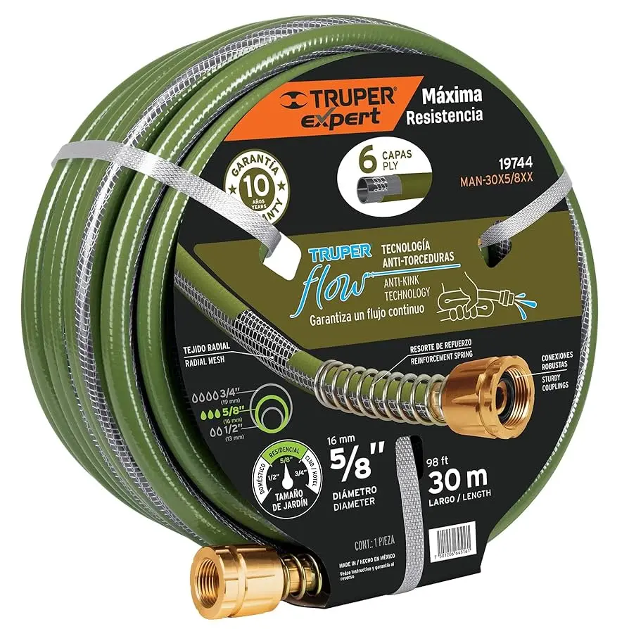 5/8" X 98ft' GARDEN HOSE GREEN TRUPER - TR MAN-30X5/8XX