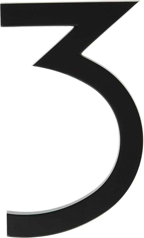 6" BLACK FLOATING MOUNT HOUSE NUMBER 3 HY-KO - FM-6/3