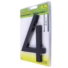 6" BLACK FLOATING MOUNT HOUSE NUMBER 4 HY-KO - FM-6/4