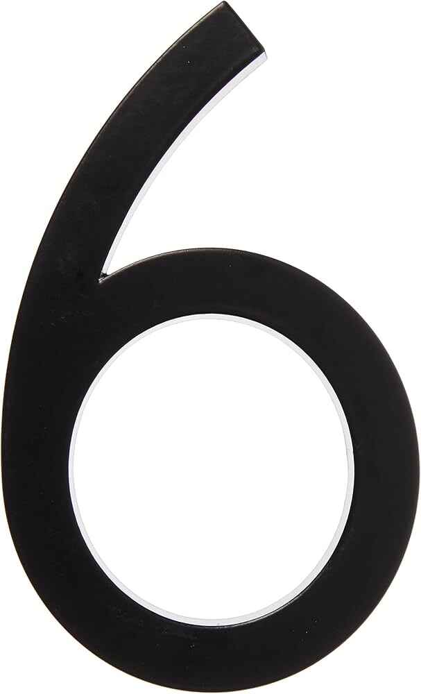 6" BLACK FLOATING MOUNT HOUSE NUMBER 6 HY-KO - FM-6/6