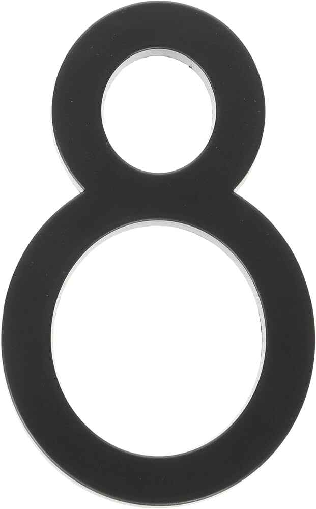 6" BLACK FLOATING MOUNT HOUSE NUMBER 8 HY-KO - FM-6/8