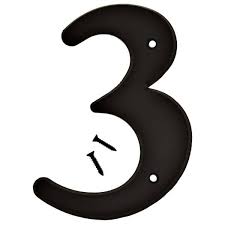 6" BLACK PLASTIC NUMBER 3 HY-KO - 30203