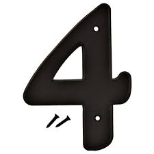 6" BLACK PLASTIC NUMBER 4 HY-KO - 30204