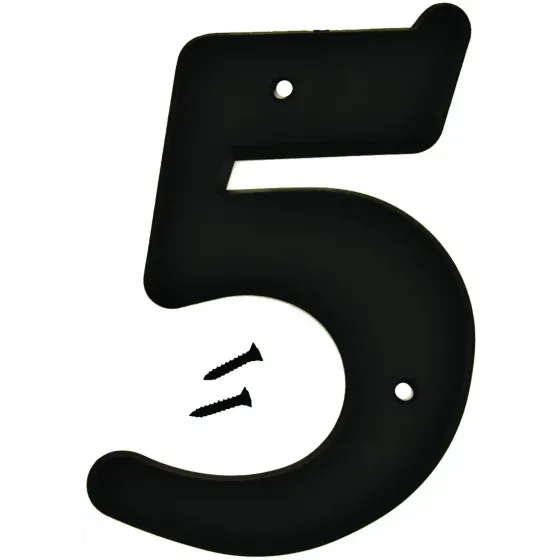 6" BLACK PLASTIC NUMBER 5 HY-KO - 30205