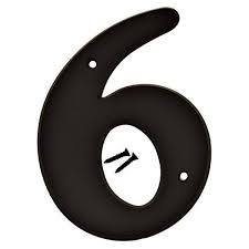 6" BLACK PLASTIC NUMBER 6 HY-KO - 30206
