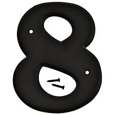 6" BLACK PLASTIC NUMBER 8 HY-KO - 30208
