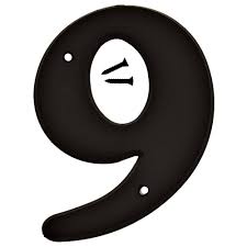 6" BLACK PLASTIC NUMBER 9 HY-KO - 30209