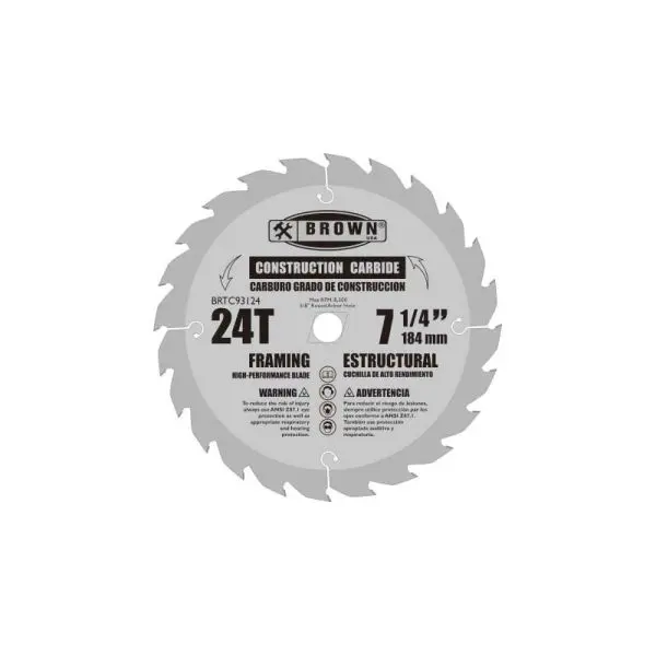 7-1/4" 24T TCT SAVAGE 3 SAW BLADE - BROWN - BRTC93124