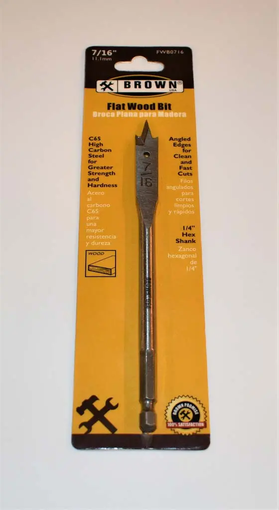 7/16" BROWN SPADE BIT - WOOD - FWB0716