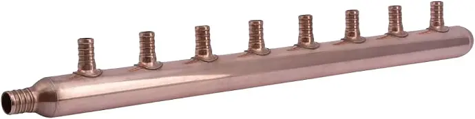 8-PORT CLOSED COPPER PEX MANIFOLD 1" TRUNK X 3/4" X 1/2" PORT - SHARKBITE