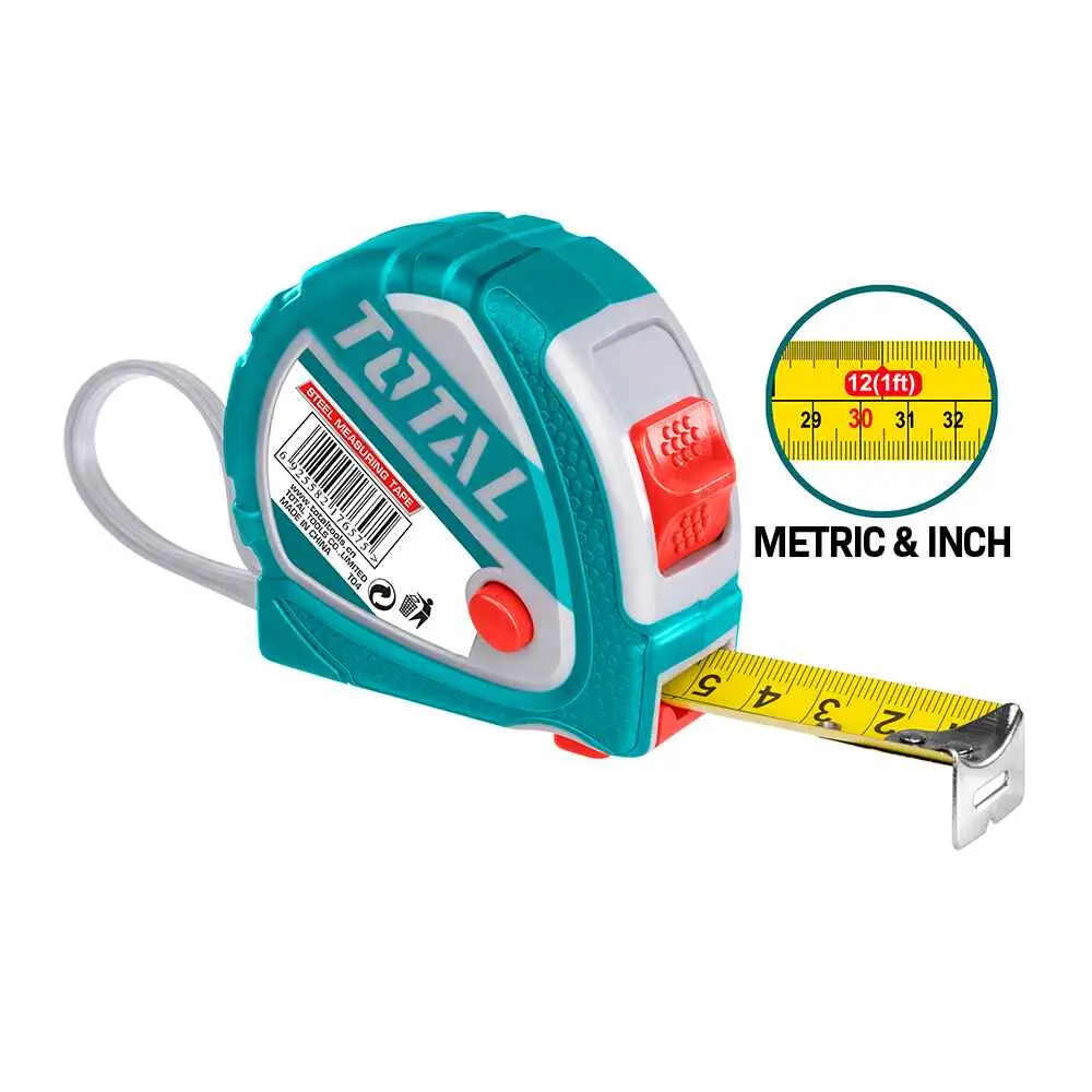 8M Measuring Tape Inches W/Meter 12/Box 48PCS/Case TMT126081
