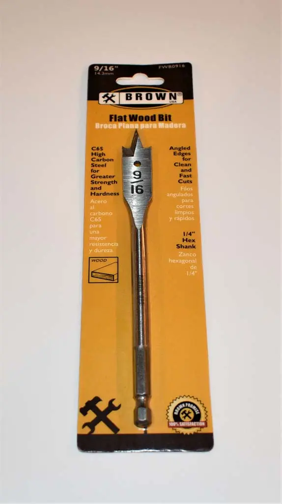 9/16" BROWN SPADE BIT - WOOD - FWB0916