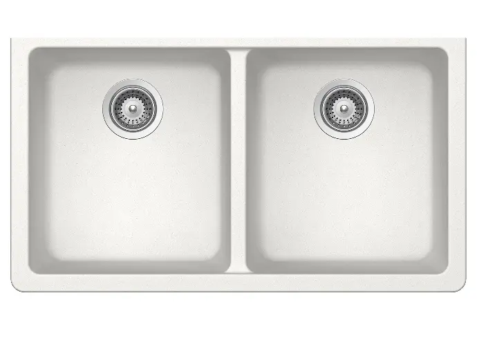 AS 601 NOBLE WHITE 33" X 18.5" X 9.5/9.5" GRANITE COMPOSITE KITCHEN SINK - AS 601 NOBLE WITHE