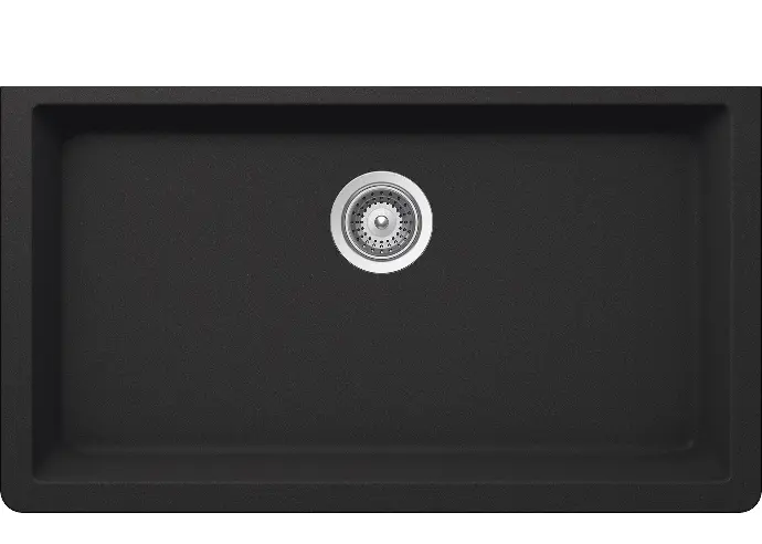 AS 607 BLACK METALIC 33" X 18.5" X 9.5" GRANITE COMPOSITE KITCHEN SINK -  AS 607 BLACK METALIC