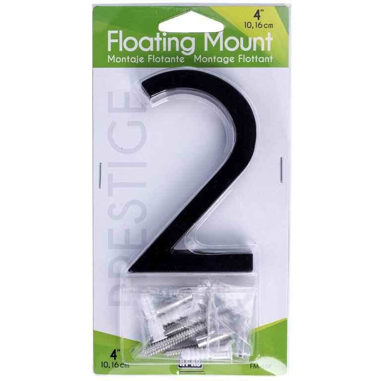 BLACK 4" PLASTIC HOUSE NUMBER 2 HY-KO - FM-4BK/2