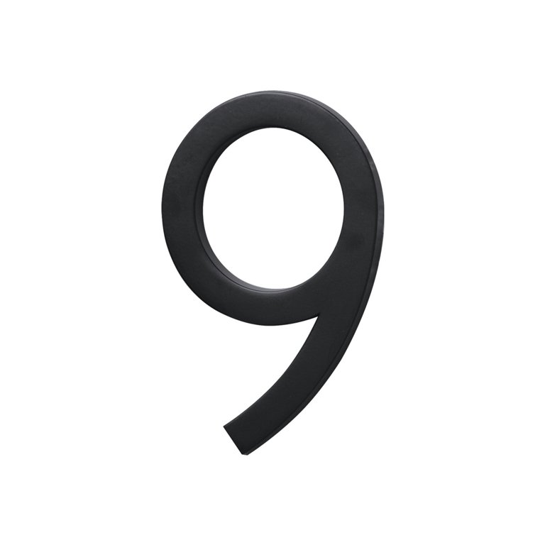 BLACK 4" PLASTIC HOUSE NUMBER 9 HY-KO - FM-4BK/9