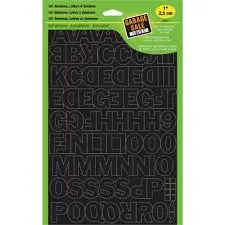 BLACK VINYL LETTER & NUMBERS 1"   HY-KO - 30033