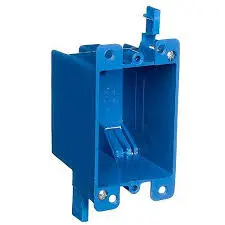 BLUE 1-GANG PLASTIC OUTLET BOX w/EARS - B114R
