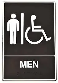 BRAILLE MEN/HANDICAPPED RESTROOM SIGN 6" X 9" HY-KO - DB-1