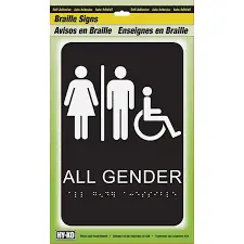 BRAILLER ALL GENDER SIGN 9" X 6" HY-KO - DB-22