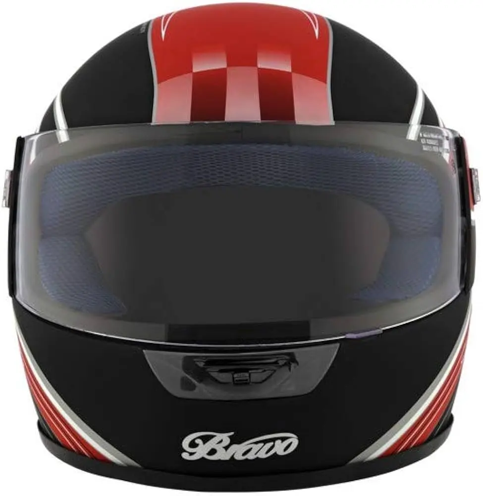 BRAVO HELMET CYCLE NINJA BLK/RED STUDDS