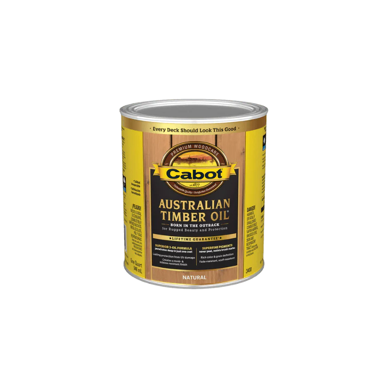 CABOT AUSTRALIAN TIMBER OIL EXTERIOR WOOD FINISH NATURAL BASE QUART...